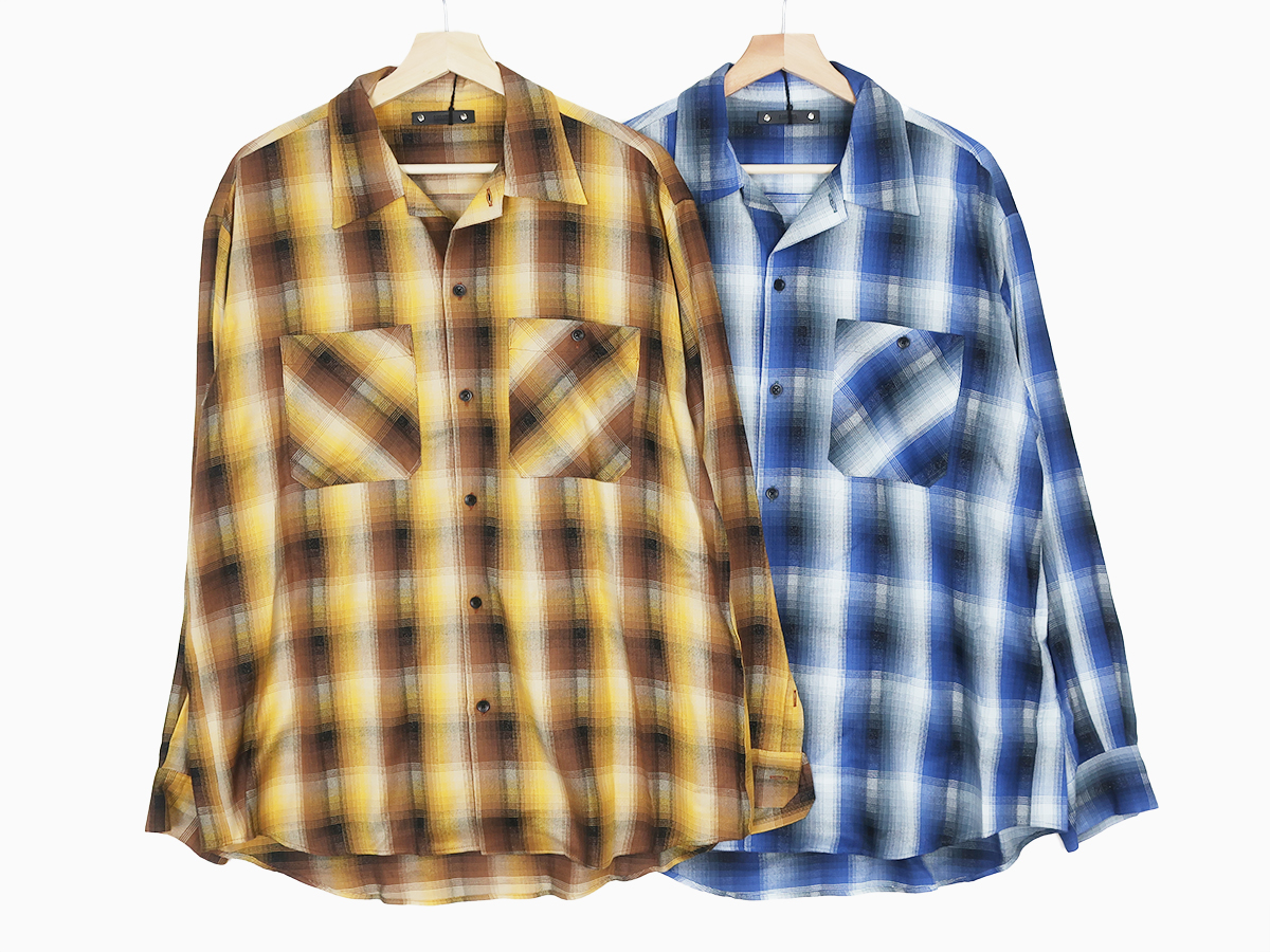 CDL×MINEDENIMRayon Ombre Check Loose Wor