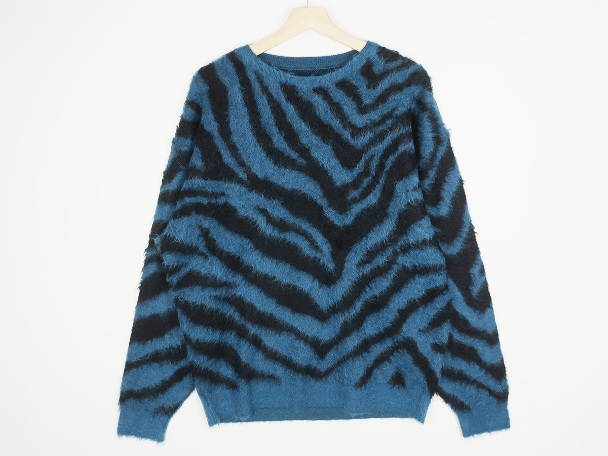 zebra design mohair knit